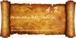 Andruska Kálmán névjegykártya