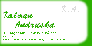 kalman andruska business card