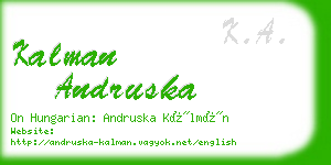 kalman andruska business card